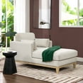 thumbnail image 5 of Jennifer Taylor Home Knox 65" Modern Farmhouse Performance Velvet Living Room Chaise Lounge Chair in French Beige, 5 of 12