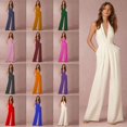 thumbnail image 4 of Vestido de banquete para mujer europeo y americano, mono sexy con cuello, pantalones para mujer, 4 of 6