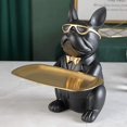 thumbnail image 3 of Estatua de Bulldog de Resina - Figura de Perro - Decoración Artesanal - Negro, 3 of 5