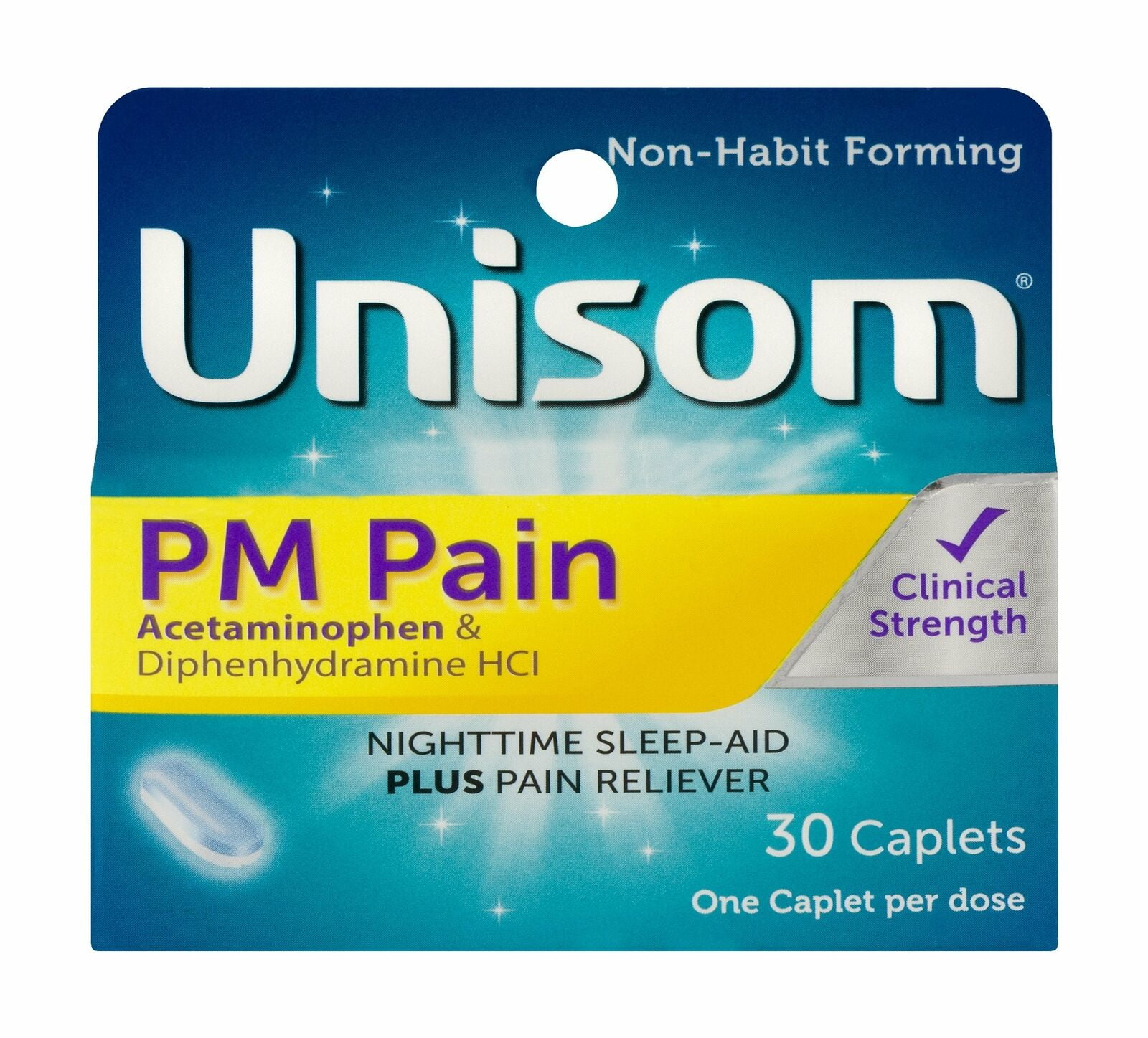 Unisom PM Pain Clinical Strength Acetaminophen and Diphenhydramine HCI
