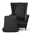 thumbnail image 2 of CJC Wingback Chair Slipcover, 2-Piece Stretch Wing Back Chair Cover with Cushion Cover, Armchair Covers Furniture Protector for Living Room Bedroom (Black), 2 of 10