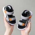 thumbnail image 2 of Boy Sandal Slip Prevention Soft Beach Opened Toe Hook Loop Children Flat Sandal for Kids, 2 of 3