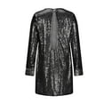 thumbnail image 4 of Odeerbi Solid Color Sequin Dress for Women 2025 Long Sleeve Round Neck Solid Color Sequin Fashion Fallow Commuting Dresses Black, 4 of 6