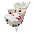 thumbnail image 3 of Sillón Individual Vintage MARDAM Terciopelo Flor Roja, 3 of 3