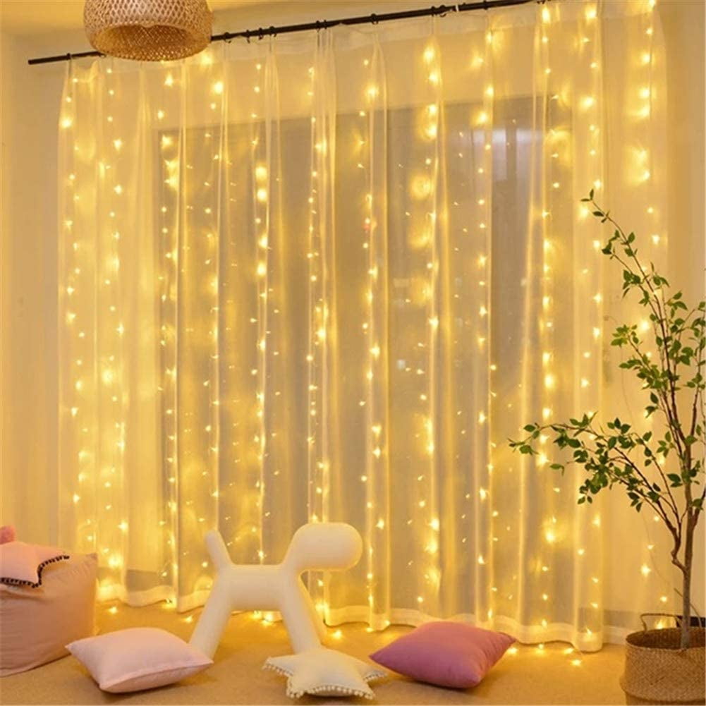3x3m 300LED Curtain Lamp Copper Wire Fairy String Light Wedding Party Decor Lot 