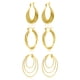 thumbnail image 1 of Aros Finos Ovalados JeenMata 3 Pares de múltiples bucles Aros Chapados en oro amarillo, 1 of 5