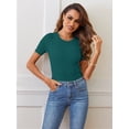 thumbnail image 4 of Merokeety Womens Summer Bodysuit Ribbed Business Casual Bodysuits Teal l, 4 of 5