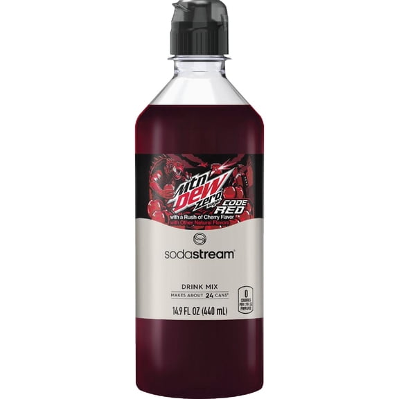 SodaStream MTN Dew Code Red Zero Sugar Drink Mix 440ml, Pack of 4
