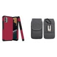 thumbnail image 1 of MK Armor Case for Nokia G400 5G and Vertical Nylon Belt Holster (Magenta/Grey), 1 of 9