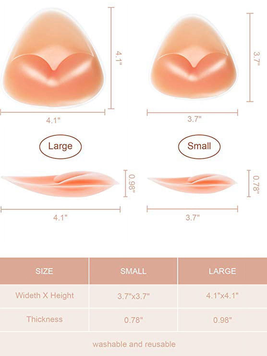 1 Pair Silicone Triangle Push-up Breast Pads Cleavage Enhancer Swimsuit,  Bikini and Bra Inserts for Summer(Beige/S) 