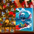 thumbnail image 2 of Refurbished Guvpev 24 Days Xmas Countdown Calendar with 24Pcs Stitch Mini Figure, Shape:D, Blue - Paper/Plastic, 2 of 4