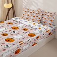 thumbnail image 3 of Manfei Halloween Ghost Print Zipper Full Size Comforter Sets with Fitted Sheet and 2 Pillowcases for Kids, Peach Pumpkin Skull Zipper Bedding Set, Halloween Reversible, 4 Pieces, 3 of 6