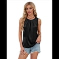 thumbnail image 2 of Camiseta de Tirantes de Satén de Seda para Mujer, Atuendo Informal de Verano 2025, Camisa Elegante Sin Mangas para el Trabajo, Negra, Talla XXL, 2 of 9