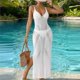thumbnail image 5 of Faldas Casuales para Mujeres de Verano de Moda Vestido de Hendidura de Correa de Color Sólido con Decoración de Arco de Metal Falda de Suspensión para Uso Diario Casual, 5 of 5