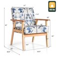 thumbnail image 3 of Costway Modern Accent Armchair Upholstered Lounge Chair with Rubber Wood Leg Blue Floral, 3 of 10