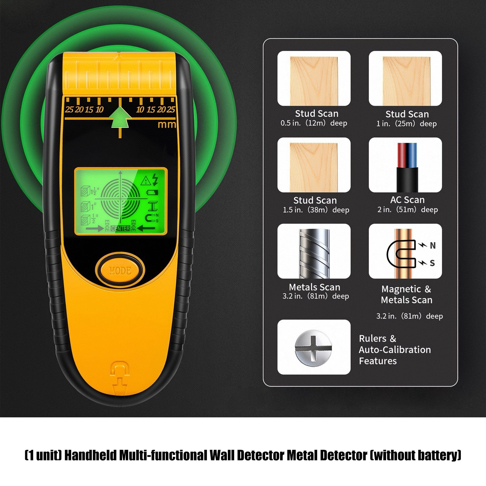Professional Studs Finder with Sensors Detects & Metal Studs of Wall Detectors Center Finding for Wire