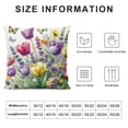 thumbnail image 5 of COMIO Spring Floral Pillow Cover,Tulips Lavender Flower Butterfly Throw Pillows Case Farmhouse Decorative Square Cushion Covers for Indoor Outdoor Couch Bed, 5 of 5