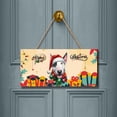 thumbnail image 2 of Merry Christmas Santa Bull Terrier Scarf Twinkling Lights Xmas Holiday Landscape Wood Sign Bully Dog Lovers Gifts Idea Hanging Wall Home Decor - 00022, 2 of 5
