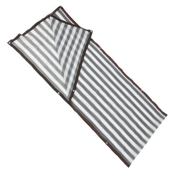 KALLORY 1Pack Gray White Striped Pe Privacy Screen Mesh Fence For Deck Balcony Sun Shading 197x39in