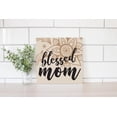 thumbnail image 2 of Blessed Mom Caramel Cream Floral 12 x 12 Wood Wall Sign Plaque, 2 of 4