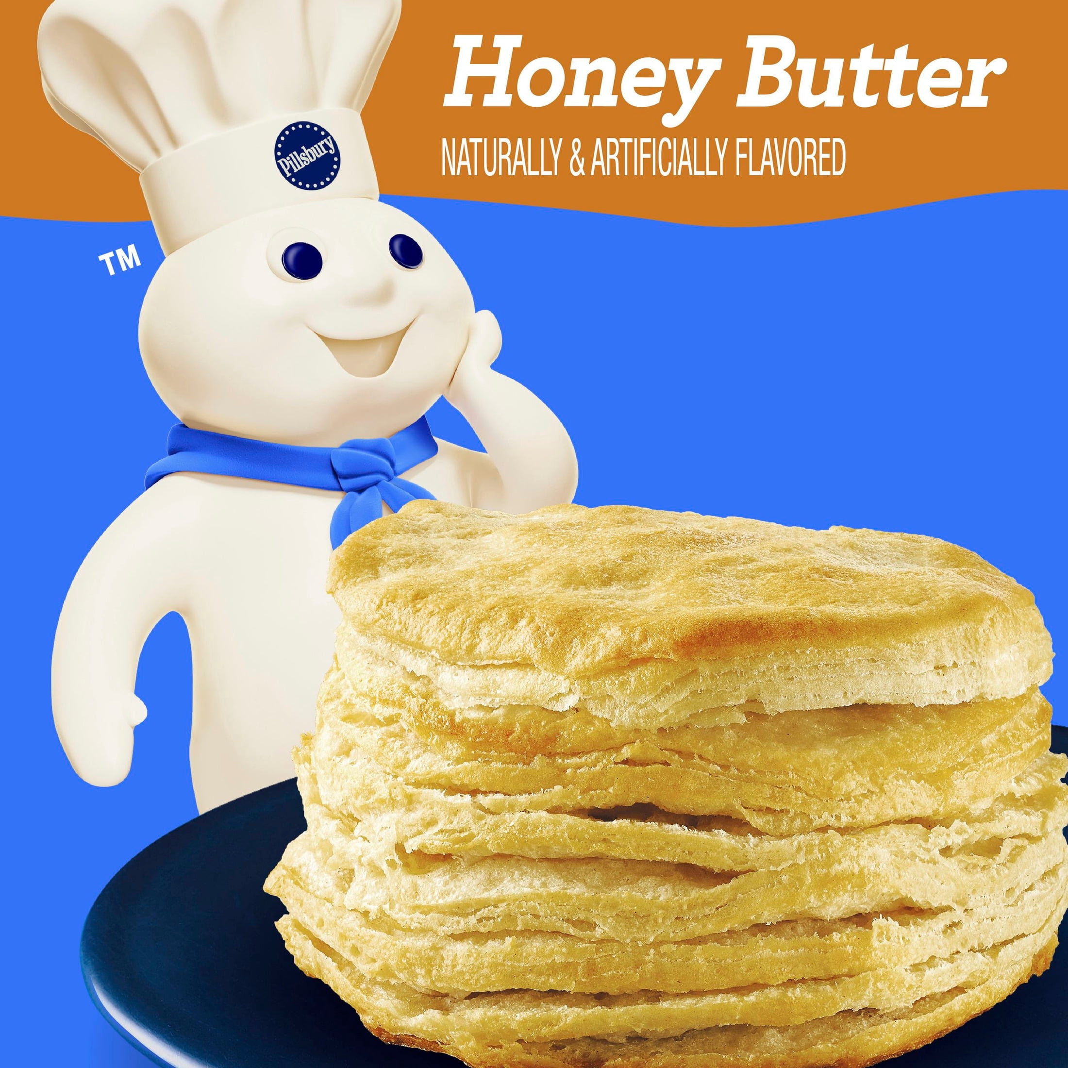Pillsbury Grands! Flaky Layers Honey Butter Biscuits, 8 Count, 16.3 oz
