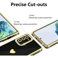 thumbnail image 5 of Compatible with Samsung Galaxy Note 20 4g/5g Case with Screen Protector, Love Heart Pattern Glitter Rhinestones Diamond for Girls Women,Soft TPU Bumper Shockproof for Galaxy Note 20,Black, 5 of 7
