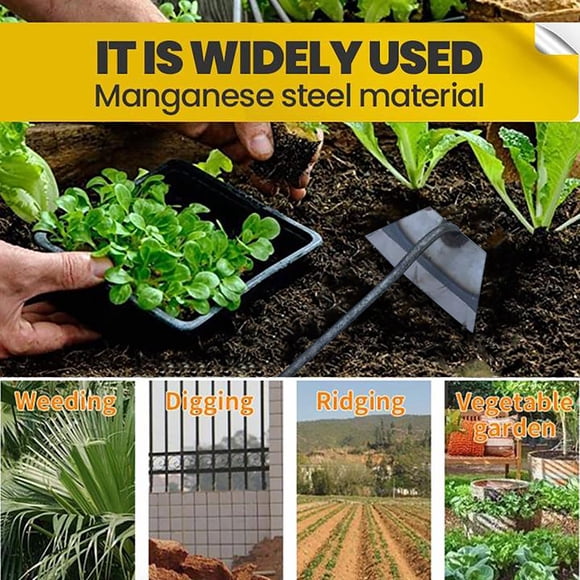 Everyday Low Price! Outdoor Gardening Hoe, Steel Tool for Digging Soil, Vegetable and Flower Planting Hoe for Farm, Garden, and Outdoor Landscaping