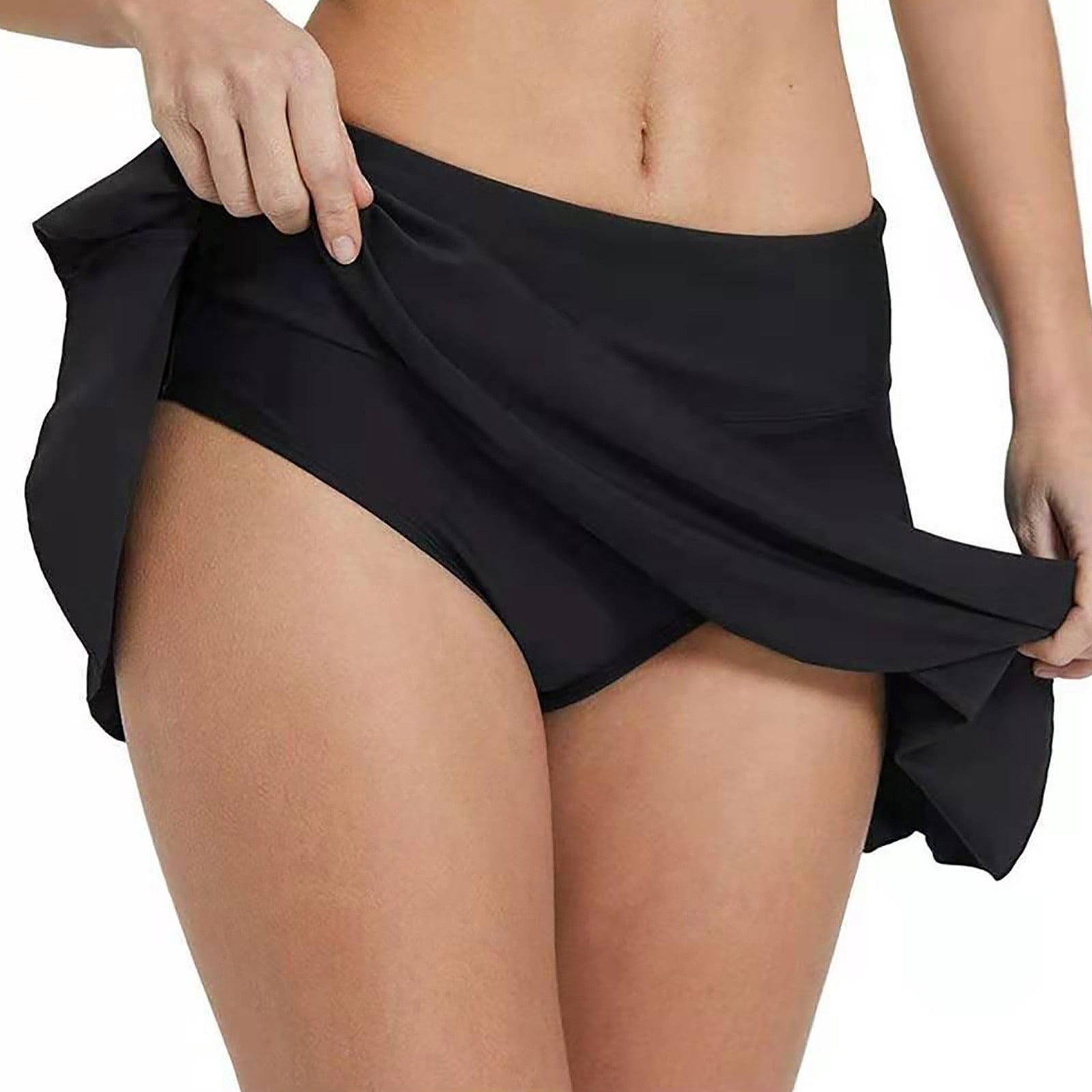 vigerkar Women Swim Skirt Tummy Control Swimsuit Skirt High Waisted Bathing Suit Bottom Black, L