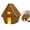 A Black, variant on Lighted Gingerbread Christmas Decor, 6.3 Inch Golden Miniature House for Indoor Tabletop Holiday Display, Gold Accent Christmas Ornament