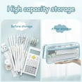 thumbnail image 6 of PVC Storage Bag Creative Large Capacity Stationery Bag Portable Simple Double Transparent Pencil Case WHITE, 6 of 8