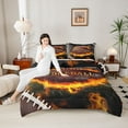 thumbnail image 4 of Castle Fairy Boys Girls Football Print 3 Pieces Queen Comforter Set,Ball Gamer Ultra Soft Bedding Sets,Sport Theme Bedding Comforter Set Breathable,Lightweight Room Decor,Reversible, 4 of 8