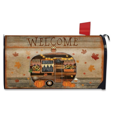 Fall Camper Welcome Magnetic Mailbox Cover Primitive Autumn Standard