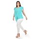 thumbnail image 2 of Blusa de chifon asimetrica Roman Fashion /Tallas Extras, 209 (Menta) verde claro 38, 2 of 5