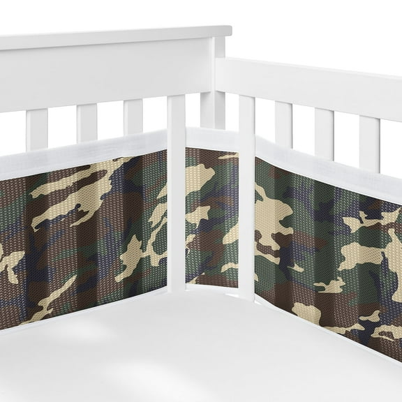 Sweet Jojo Designs   BreathableBaby Woodland Camo Boy Breathable Mesh Crib Liner