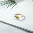thumbnail image 3 of Gem Stone King 18K Yellow Gold Plated Silver Green Peridot Bypass Ring for Women | 0.84 Cttw | Gemstone August Birthstone | Round 4MM | Wedding Engagement Anniversary Promise Ring for Women| Size 9, 3 of 4