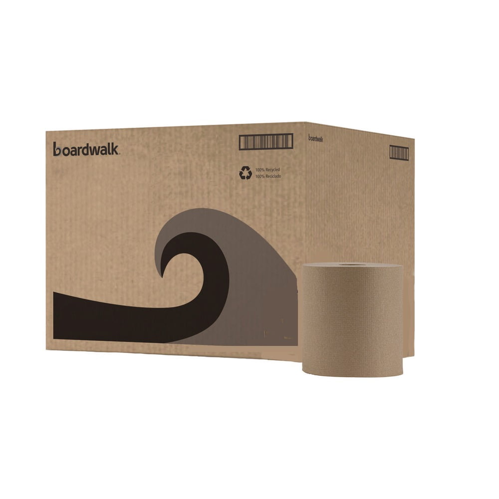 Boardwalk Hardwound Paper Towels Nonperforated 1-Ply Natural 800ft 6 Rolls/Carton 6256