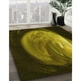 thumbnail image 3 of Ahgly Company Machine Washable Indoor Round Transitional Black Brown Area Rugs, 7' Round, 3 of 7