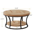 thumbnail image 3 of Round Coffee Table for Living Room, 2-Tier Circle Coffee Table with Storage, Accent Center Table Modern Design, Wooden Grain and Black, 3 of 7