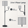 thumbnail image 2 of Mother and Daughter Floor Lamp with Linen Shade – 360° Adjustable Reading Light, Modern Standing Lamp for Living Room and Bedroom, 67.32 inches, 2 of 8