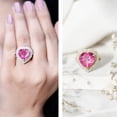 thumbnail image 3 of Rosec Jewels Lab Grown Pink Sapphire Heart Engagement Ring - 5.6 Carat - Pink Sapphire Diamond Ring - AAAA Grade Certified, 10K Yellow Gold, US 6.50, 3 of 9