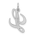 thumbnail image 3 of Sterling Silver Rhodium-Plated Fancy Script Letter L Initial Charm, 3 of 4