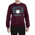 thumbnail image 2 of Wild Bobby City of Seattle Baseball Fantasy Fan Sports Unisex Crewneck Sweatshirt, Maroon, X-Large, 2 of 6