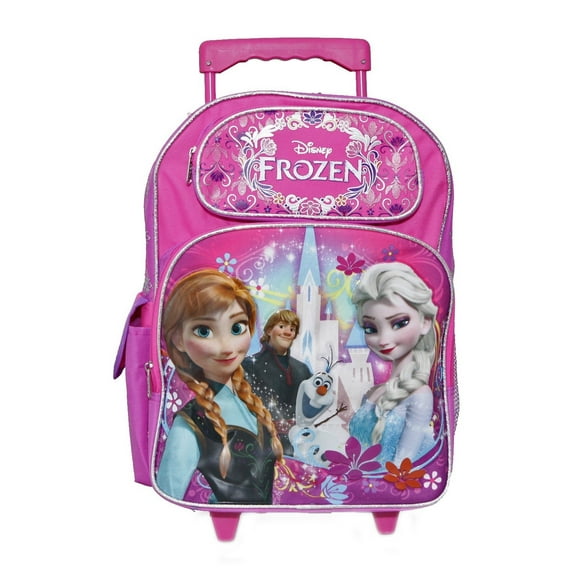New Ruz Frozen Anna & Elsa Rolling Backpack Bag-Pink