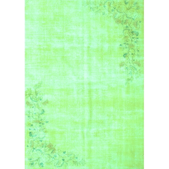 Ahgly Company Machine Washable Indoor Rectangle Abstract Turquoise Blue Contemporary Area Rugs, 6' x 9'