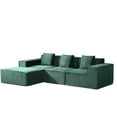 thumbnail image 2 of Sectional Sofas CozyForm Convertible Corduroy Sectional Couch with Ottoman & Pillows, Modular L Shaped Sleeper Sofa, Boneless Cloud Couch for Living Room Furniture, Dark Green,Large Sectional Couches, 2 of 9