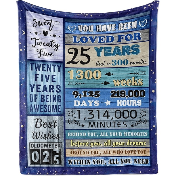 LHSHID 25 Year Old Birthday Blanket Gift for Women Men 30x40in
