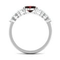 thumbnail image 3 of Oval 1 Ctw Garnet East West Setted 925 Sterling Silver Cluster Ring for Women | Wedding, Engagement Bridal Rings | Mothers Day Gift, 3 of 5