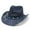 Navy, variant on Women Men Summer Western Cowboy Hat Shapeable Straw Hat Hollowed Out Sun Hat