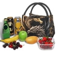 thumbnail image 3 of Easygdp Vintage Metal Dragon Bolsa de Almuerzo Insulada Reutilizable, Bolsa de Mano y Bandolera para Oficina, Trabajo, Viajes, 3 of 6