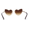 thumbnail image 4 of Womens Gothic Luxe Rimless Beveled Lens Cat Eye Heart Sunglasses Gold Brown, 4 of 4